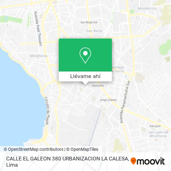 Mapa de CALLE EL GALEON 380 URBANIZACION LA CALESA
