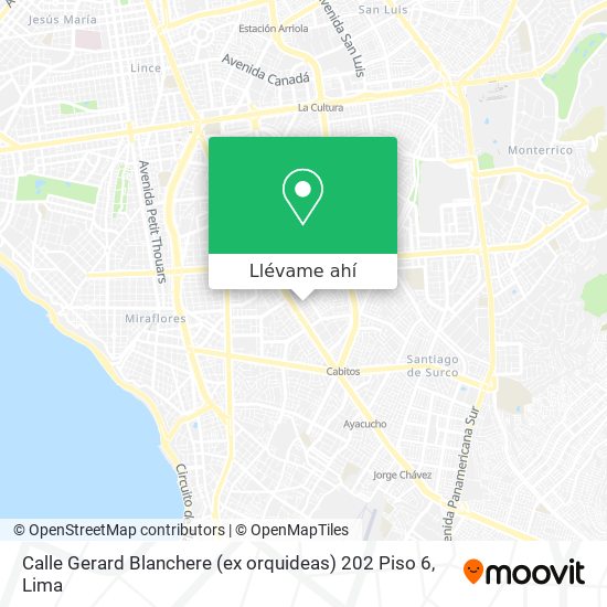 Mapa de Calle Gerard Blanchere (ex orquideas) 202   Piso 6