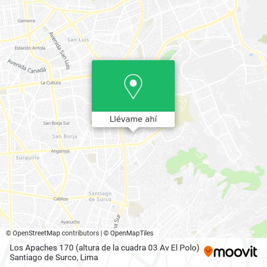 Mapa de Los Apaches 170 (altura de la cuadra 03 Av  El Polo)   Santiago de Surco