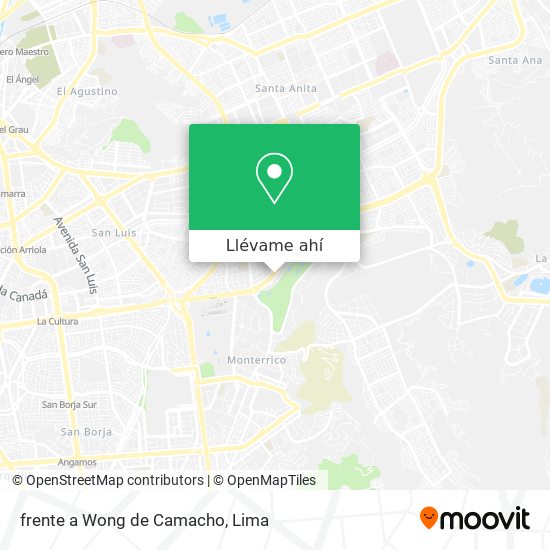 Mapa de frente a Wong de Camacho