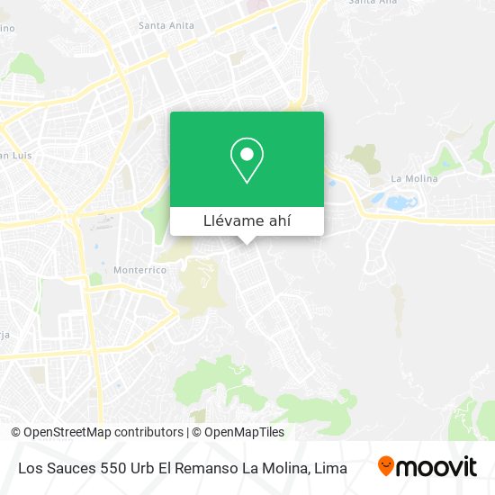 Mapa de Los Sauces 550 Urb  El Remanso  La Molina