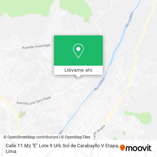 Mapa de Calle 11 Mz "E" Lote 9 Urb  Sol de Carabayllo   V Etapa