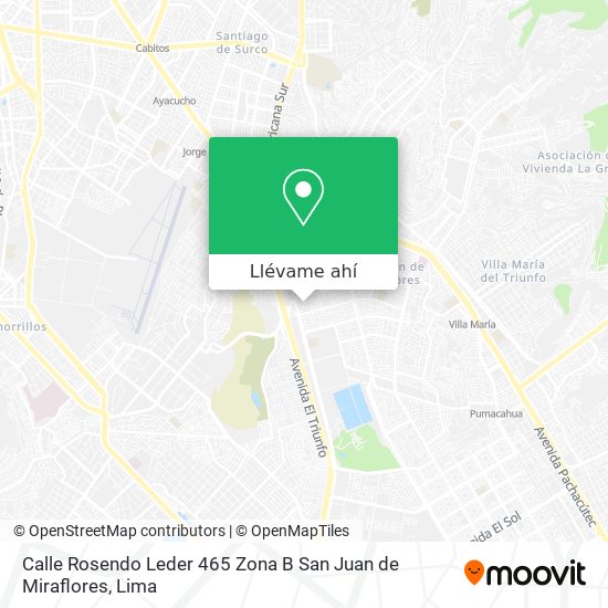 Mapa de Calle Rosendo Leder 465 Zona B San Juan de Miraflores