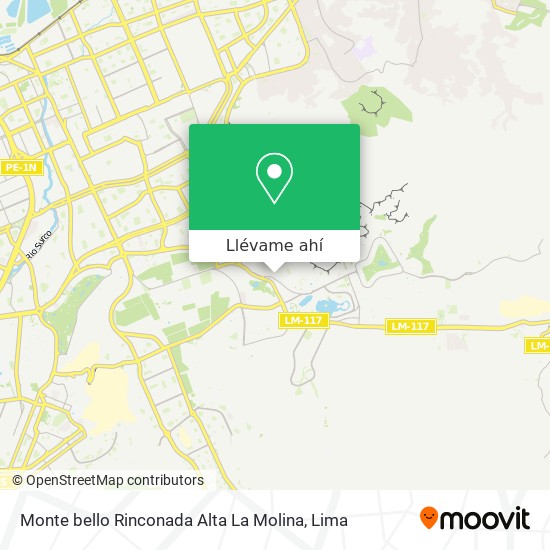 Mapa de Monte bello Rinconada Alta  La Molina