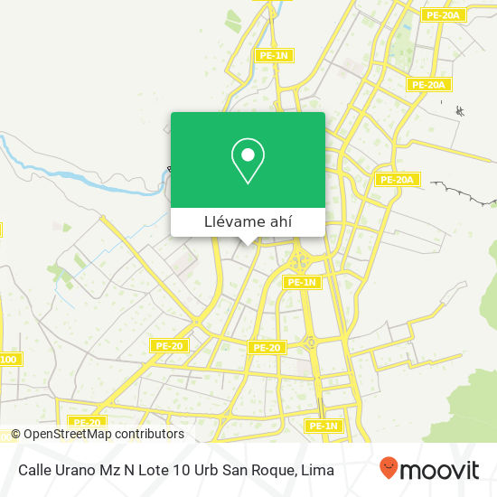 Mapa de Calle Urano Mz N Lote 10 Urb  San Roque