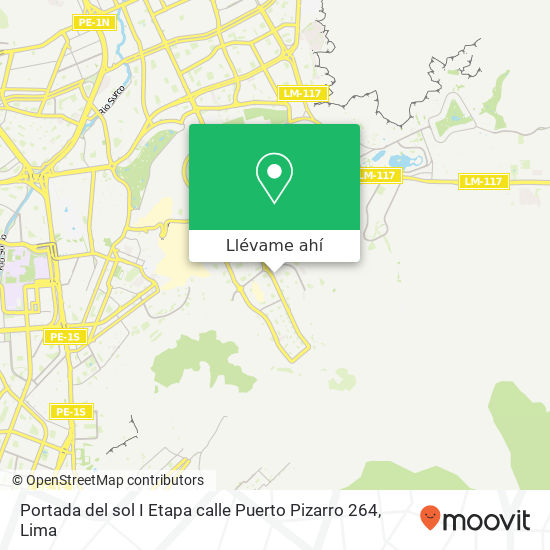 Mapa de Portada del sol I Etapa  calle Puerto Pizarro  264