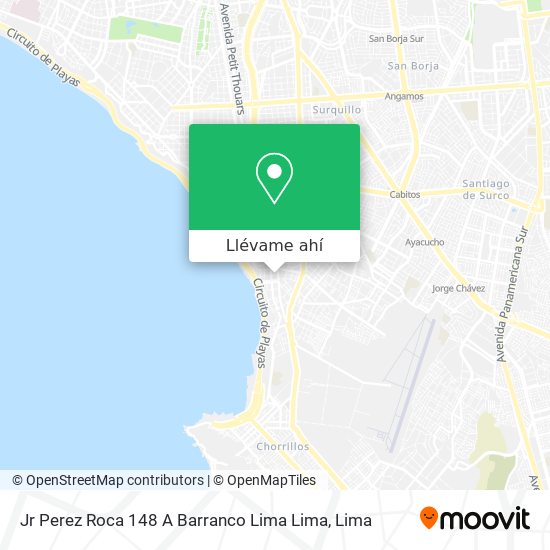 Mapa de Jr  Perez Roca 148 A Barranco  Lima  Lima