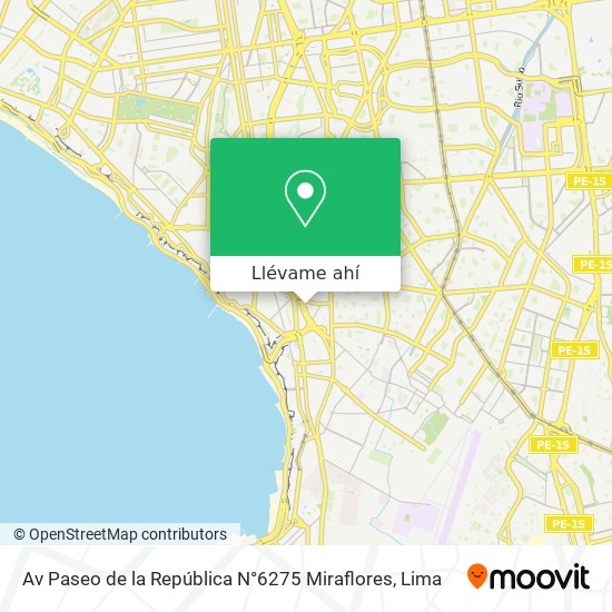 Mapa de Av  Paseo de la República N°6275  Miraflores