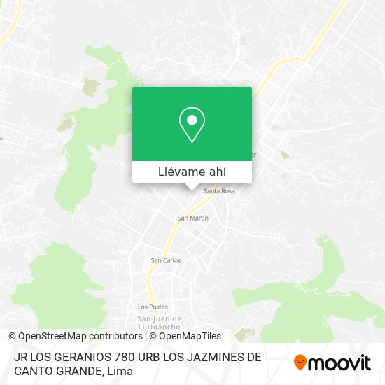 Mapa de JR  LOS GERANIOS 780  URB  LOS  JAZMINES DE CANTO GRANDE