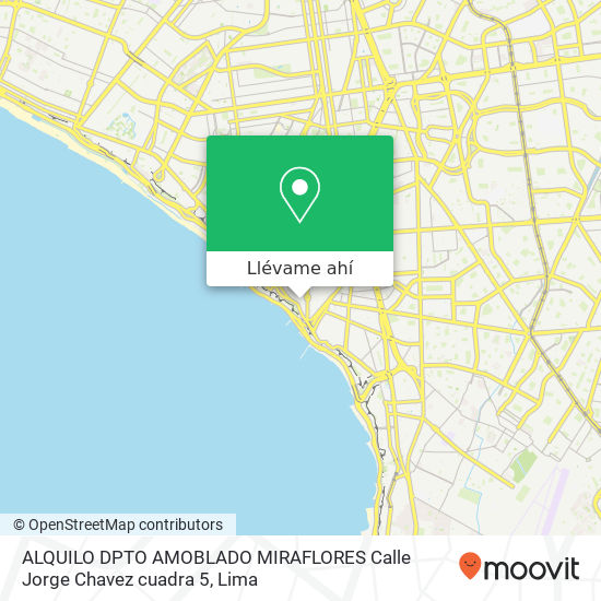 Mapa de ALQUILO DPTO  AMOBLADO   MIRAFLORES   Calle Jorge Chavez cuadra 5