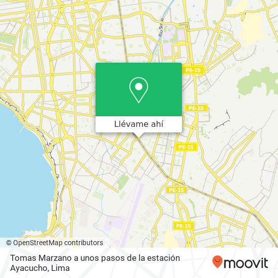 Mapa de Tomas Marzano  a unos pasos de la estación Ayacucho