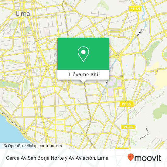 Mapa de Cerca Av  San Borja Norte y Av  Aviación