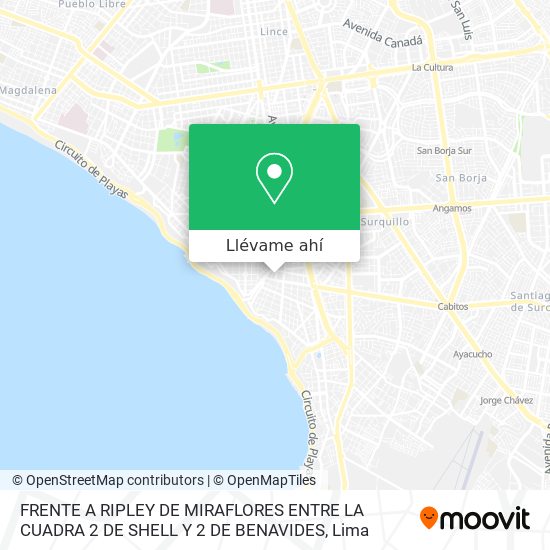 Mapa de FRENTE A RIPLEY DE MIRAFLORES ENTRE LA CUADRA 2 DE SHELL Y 2 DE BENAVIDES