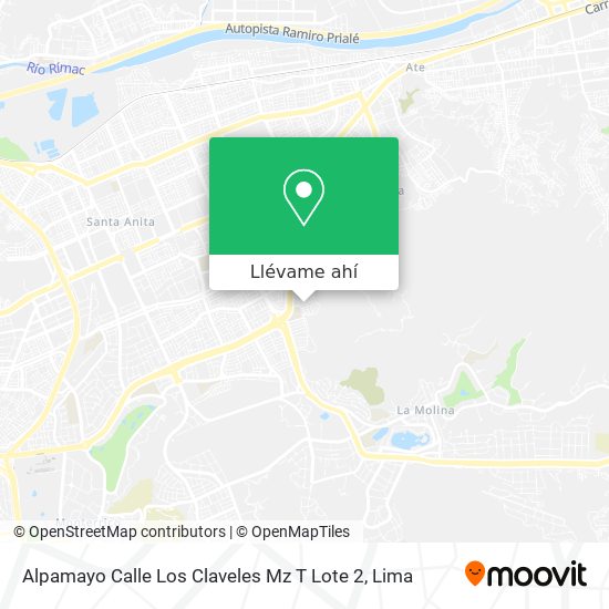 Mapa de Alpamayo  Calle Los Claveles Mz  T Lote 2