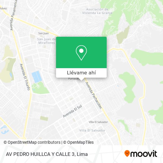 Mapa de AV  PEDRO HUILLCA Y CALLE 3