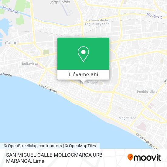 Mapa de SAN  MIGUEL  CALLE MOLLOCMARCA URB  MARANGA