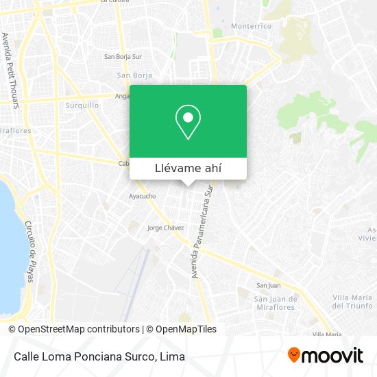 Mapa de Calle Loma Ponciana  Surco