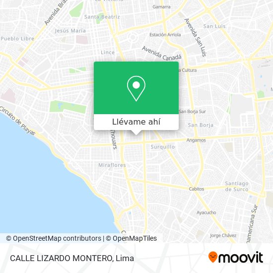 Mapa de CALLE LIZARDO MONTERO