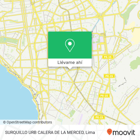 Mapa de SURQUILLO   URB  CALERA DE LA MERCED