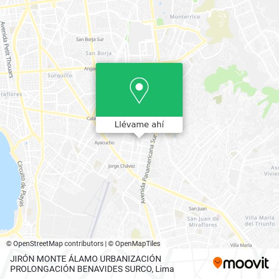 Mapa de JIRÓN MONTE ÁLAMO URBANIZACIÓN PROLONGACIÓN BENAVIDES SURCO
