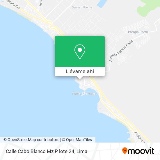 Mapa de Calle Cabo Blanco Mz P lote 24