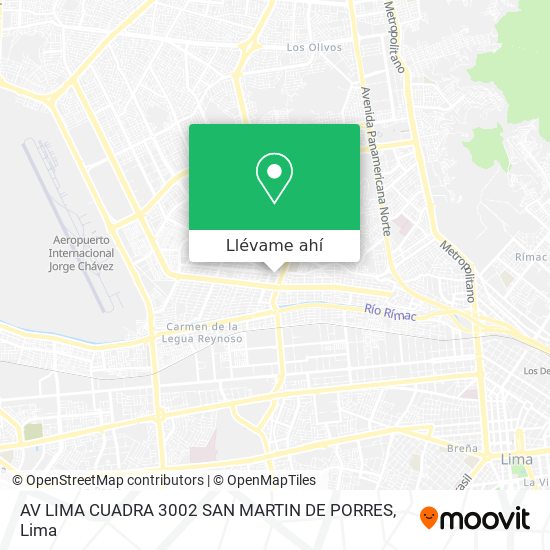 Mapa de AV LIMA CUADRA 3002  SAN MARTIN DE PORRES