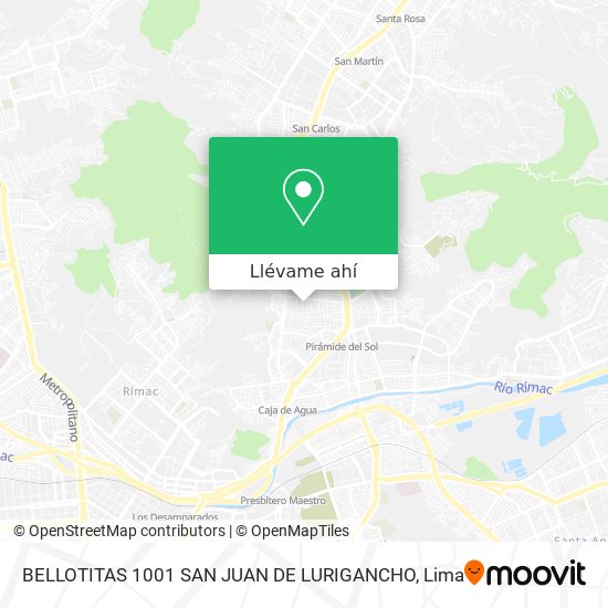 Mapa de BELLOTITAS 1001  SAN JUAN DE LURIGANCHO