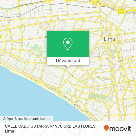 Mapa de CALLE CABO GUTARRA N° 970 URB  LAS FLORES