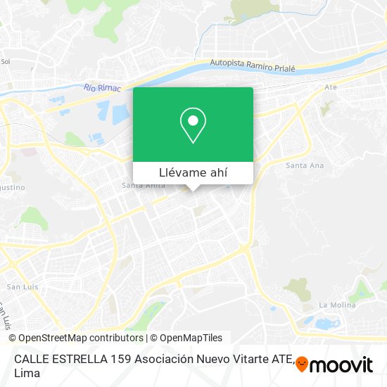 Mapa de CALLE ESTRELLA 159  Asociación Nuevo Vitarte   ATE