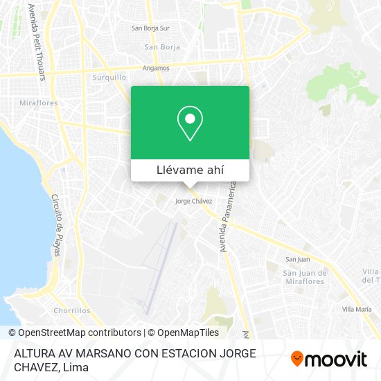 Mapa de ALTURA AV  MARSANO CON  ESTACION JORGE CHAVEZ