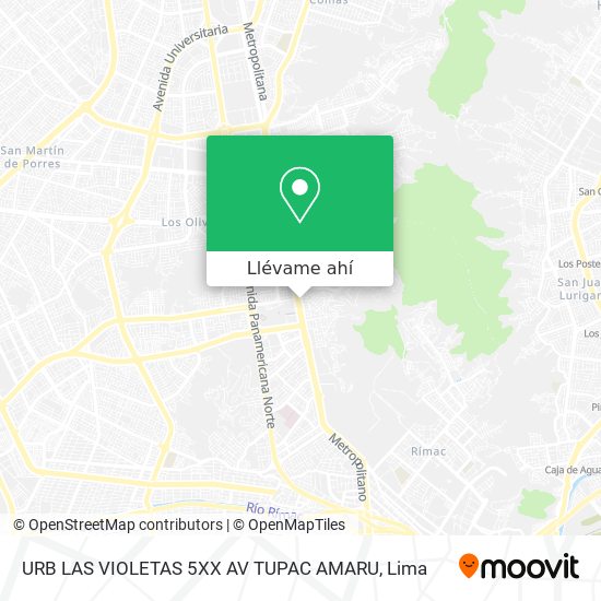 Mapa de URB  LAS VIOLETAS 5XX  AV  TUPAC AMARU
