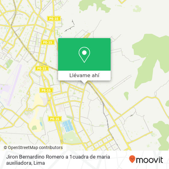 Mapa de Jiron Bernardino Romero   a 1cuadra de maria auxiliadora
