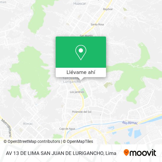 Mapa de AV 13 DE LIMA SAN JUAN DE LURIGANCHO