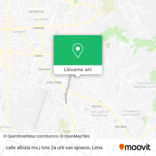 Mapa de calle albizia mz j lote 2a urb  san ignacio