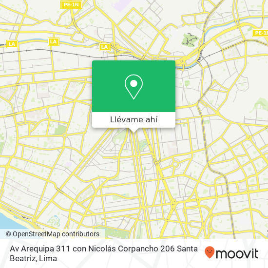 Mapa de Av  Arequipa 311 con Nicolás Corpancho 206  Santa Beatriz