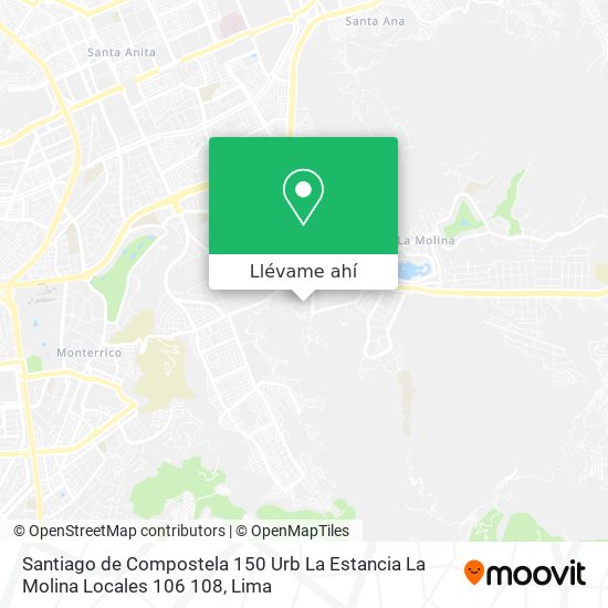 Mapa de Santiago de Compostela 150  Urb  La Estancia   La Molina  Locales 106   108