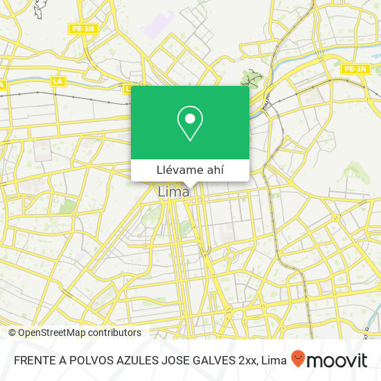 Mapa de FRENTE A POLVOS AZULES  JOSE GALVES  2xx