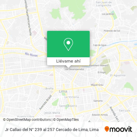 Mapa de Jr  Callao del N° 239 al 257  Cercado de Lima
