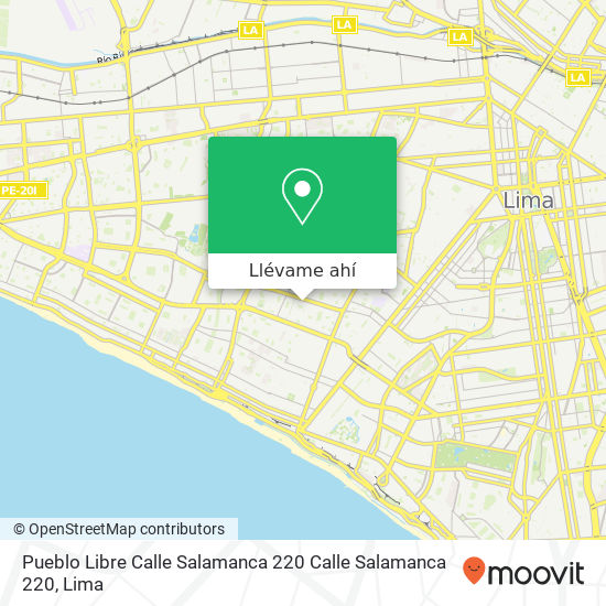 Mapa de Pueblo Libre  Calle Salamanca 220  Calle Salamanca 220