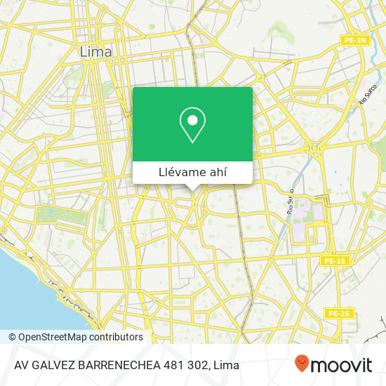 Mapa de AV  GALVEZ BARRENECHEA 481 302