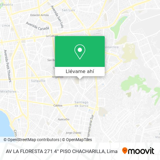 Mapa de AV  LA FLORESTA 271  4° PISO  CHACHARILLA