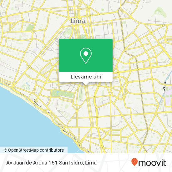 Mapa de Av  Juan de Arona 151   San Isidro