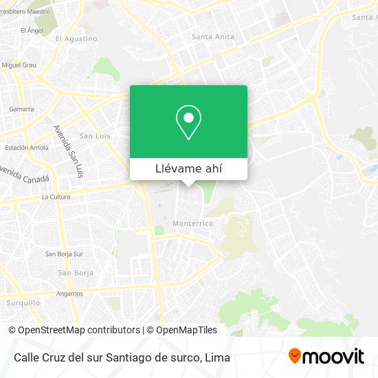 Mapa de Calle Cruz del sur  Santiago de surco