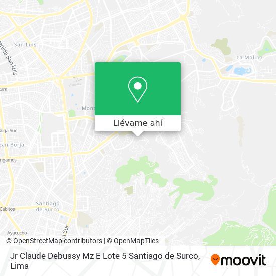 Mapa de Jr  Claude Debussy Mz E Lote 5  Santiago de Surco