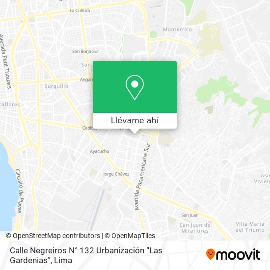 Mapa de Calle Negreiros  N° 132  Urbanización “Las Gardenias”