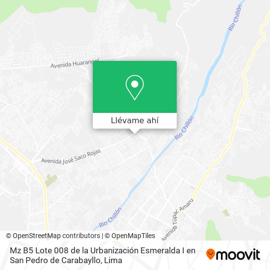 Mapa de Mz  B5 Lote 008 de la Urbanización Esmeralda I en San Pedro de Carabayllo