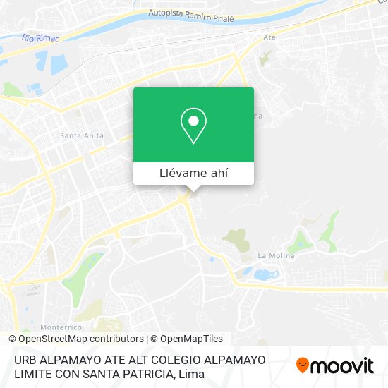 Mapa de URB ALPAMAYO  ATE  ALT COLEGIO ALPAMAYO  LIMITE CON SANTA PATRICIA