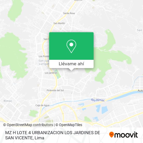 Mapa de MZ H LOTE 4 URBANIZACION LOS JARDINES DE SAN VICENTE