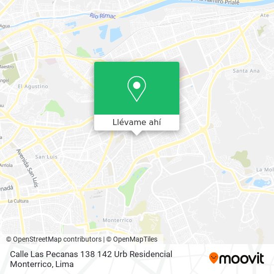 Mapa de Calle Las Pecanas 138 142  Urb  Residencial Monterrico