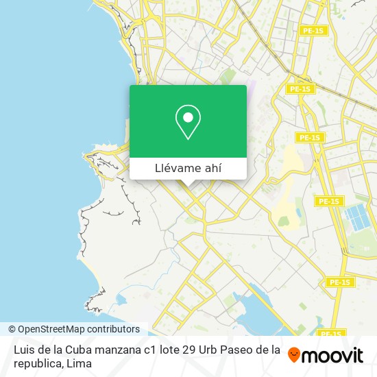 Mapa de Luis de la Cuba  manzana c1 lote 29    Urb  Paseo de la republica